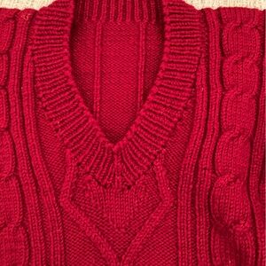 Handmade Wool V-Neck Cable Sweater